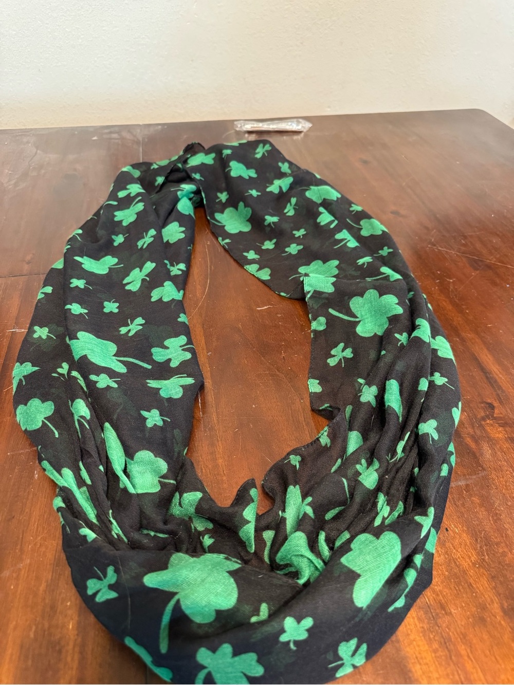 Black & Green Clover Infinity Scarf - Brand Unknown